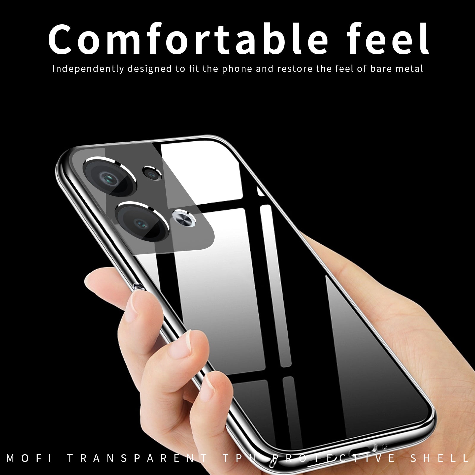 MOFI Back Shell for Oppo Reno9 Pro 5G Shock-absorbing TPU Phone Case High Transparency Protective Cover MOFI Back Shell for Oppo Reno9 Pro 5G Shock-absorbing TPU Phone Case High Transparency Protective Cover